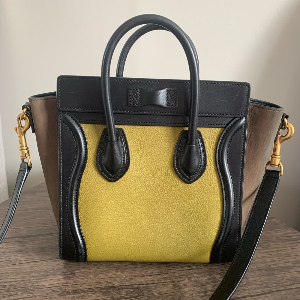 CELINE TRICOLOR NANO LUGGAGE CROSSBODY BAG - Picture 2 of 9